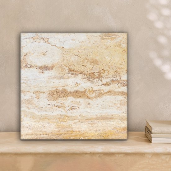 Toile Peinture Marbre - Sable - Texture - 20x20 cm - Décoration murale