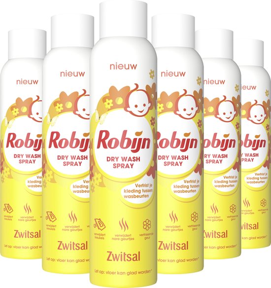 Robijn Zwitsal Dry Wash Spray - 6 x 200 ml - Voordeelverpakking