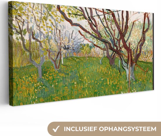 Canvas Schilderij Bloeiende boomgaard - Vincent van Gogh - 80x40 cm - Wanddecoratie