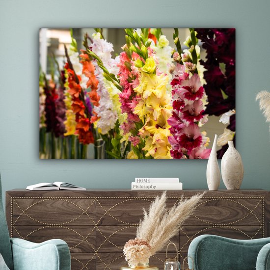 Impression sur Toile Glaïeul - Fleurs - Couleurs - 140x90 cm - Décoration murale