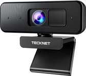 Tecknet HD 1080P (plug & play) Webcam avec microphone et possibilité d'ajuster l' éclairage pour les appels vidéo, réunions, etc. Zoom