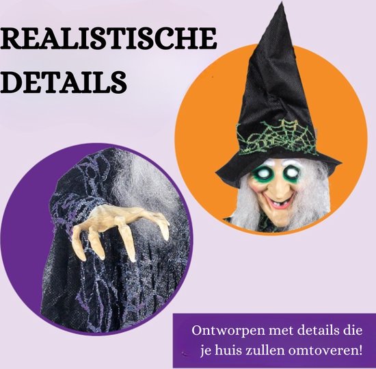 Halloween Hangende Grijze Pompoenpop 60cm
