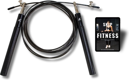 All Black Nutrition Aluminium Sport Springtouw - voor Volwassenen en Kinderen - inclusief E-Book - Verstelbaar - Verzwaard - Speedrope