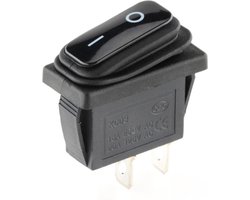 Rubberen SWD Wipschakelaar ON-OFF - 3-pins - Rechthoekig - Waterdicht - Max. 20A 220V - KCD3-IO-Z - Zwart