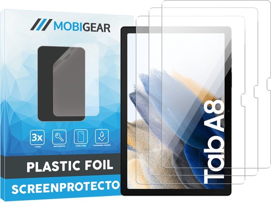 Mobigear de protection d'écran adapté pour Samsung Galaxy Tab A8 10.5 (2021) - Compatible avec les coques (paquet de 3)