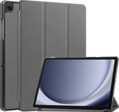 Hoes Geschikt voor Samsung Galaxy Tab A9 Hoes Book Case Hoesje Trifold Cover - Hoesje Geschikt voor Samsung Tab A9 Hoesje Bookcase - Grijs