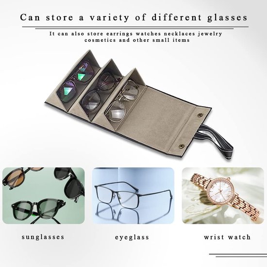Brillenkoker voor meerdere brillen, reis-brillenbox, zonnebril,  brillenorganizer voor