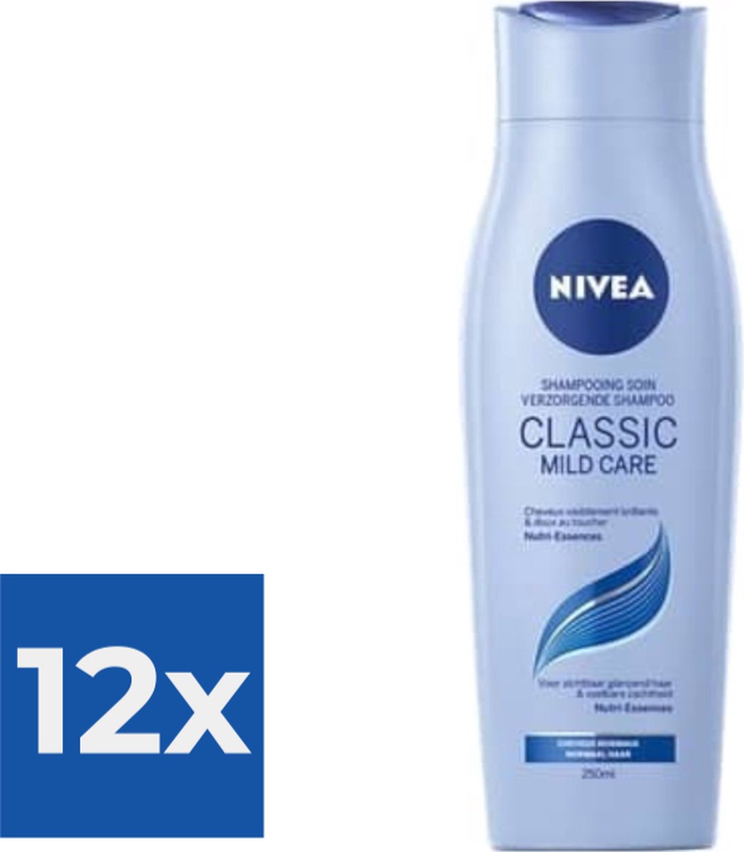 NIVEA Classic Care Shampoo - 250 ml - Voordeelverpakking 12 stuks