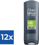 Dove Men+Care Shower Extra Fresh - 250 ml - Douchegel - Voordeelverpakking 12 stuks