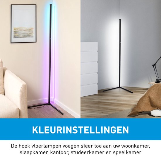 GRUNDIG Lampadaire LED 360lm - capteurs de musique - dimmable - RGB blanc chaud - télécommande - couleurs - chambre - salon - chambre d'enfant - 140 cm - lampadaire -