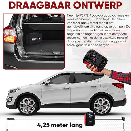 Autobanden Pomp - Multifunctionele Compressor - Bandenpomp - Draagbare Auto Pomp — afbeelding 2
