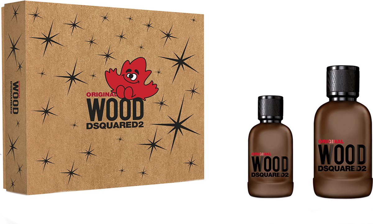 Goedkoopste Dsquared² Original Wood Giftset - 100 ml eau de parfum spray 30 ml eau de parfum spray - cadeauset voor heren