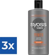 Syoss Men Power Shampoo - 440 ml - Voordeelverpakking 3 stuks