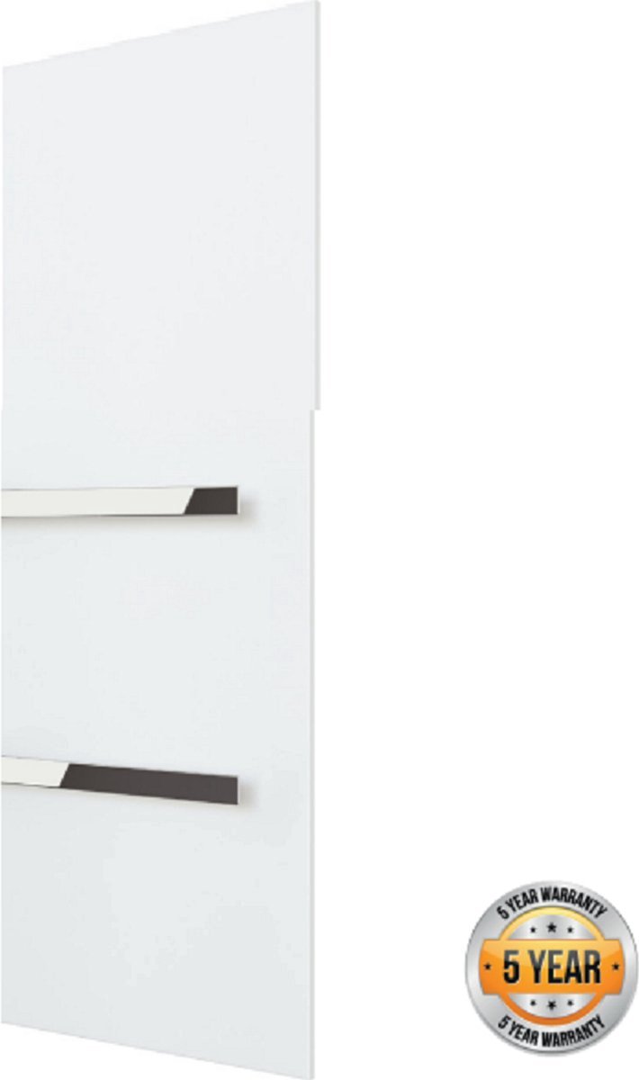 Metalen handdoekdroger met 2 handdoek hangers van chroom (43 en 55 cm breed), 660 watt, Welltherm, Wit