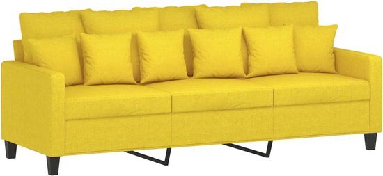 vidaXL-Canapé 3 places-180-cm-tissu-jaune clair