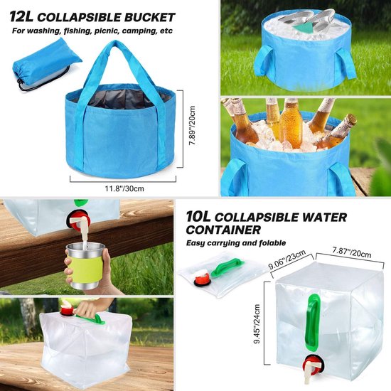 Bol Pliable Pour Camping – 12 Personnes, Léger, Alimentaire, Transportable