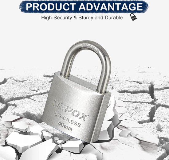 Sepox Key SEPOX Lock with Key for Outdoor Garden Lock Waterproof Padlock ...