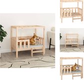 vidaXL Lit pour chien Bois de pin - 95,5 x 73,5 x 90 cm - Confortable et rustique - Coussin animal