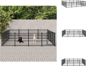 vidaXL Hondenhok Hondenkennel - 388 x 388 x 100 cm - Stalen stangen - Gepoedercoat staal - Kennel