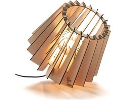 Van Tjalle en Jasper | Spot-nik vloerlamp - Naturel | Bouwpakket | MDF (hout) | Hout kleur | E27 fitting | Laser gesneden | Sfeer licht | Sfeervolle verlichting | uniek Dutch Design
