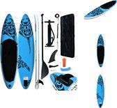 vidaXL Stand Up Paddleboard - Opblaasbaar - Blauw - 320 x 76 x 15 cm - 150 kg draagvermogen - SUP board
