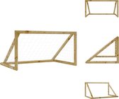 vidaXL Houten Goal - Groen Geïmpregneerd Grenenhouten Frame - PE Net - 160x100x80cm - Voetbaldoel