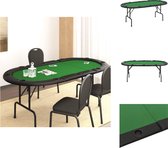 vidaXL Pokertafel - Opvouwbaar - Groen - 206x106x75 cm - Casinokwaliteit - Pokertafel