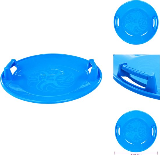 vidaXL Slee Classic Blauw - 66.5 cm - Polypropeen (PP) - Weerbestendig - Ergonomisch handvat - Verzonken zitting - Slee