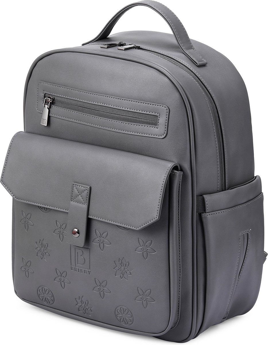 Brisby Venezia Slijtvaste Rugtas - Rugzak - Geschikt voor 14 inch laptop - Laptopvak - Waterafstotend - PU Leer - Blauw