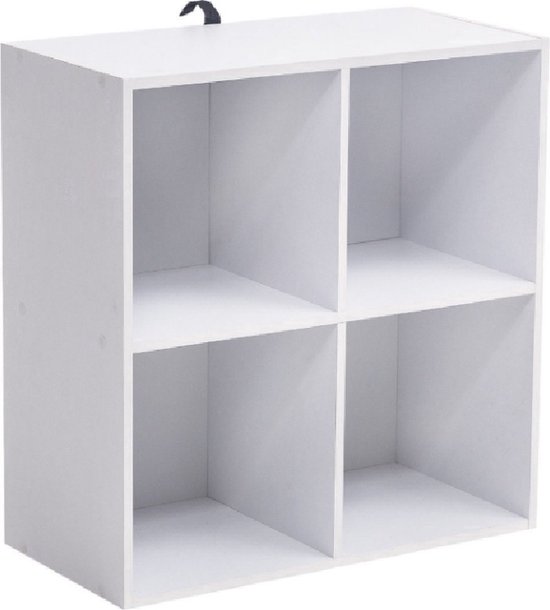 Velox Boekenkast met 4 Vakken - Opbergkast - Vakkenkast - Wit 60x29.5x60 cm