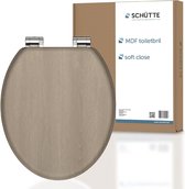 Bol.com Wc-bril Modern met softclosemechanisme van hout | toiletbril met wc-deksel | houten kern toiletdeksel met motief (maxima... aanbieding