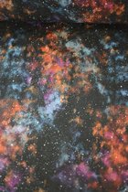 Tricot met galaxy heelal print 1 meter - modestoffen voor naaien - stoffen Stoffenboetiek