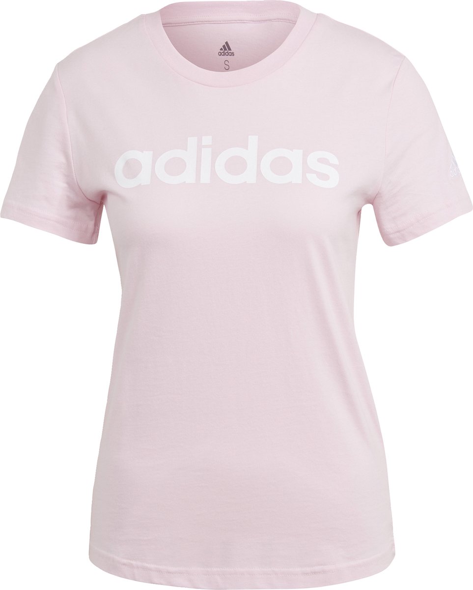 adidas Sportswear Essentials Slim Logo T-Shirt Dames Roze