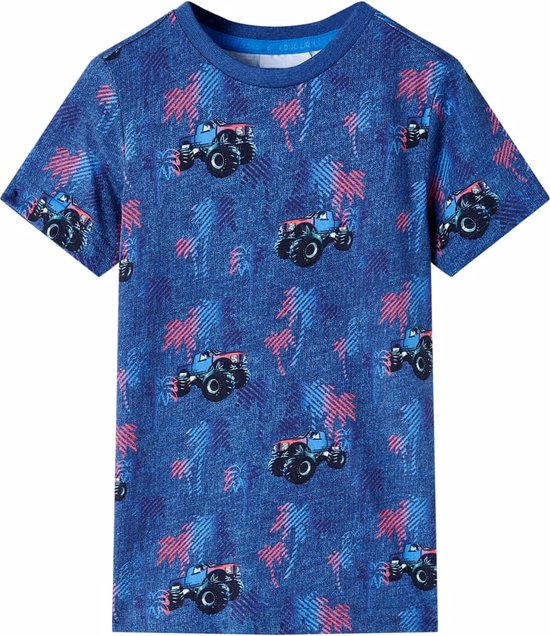 vidaXL-Kindershirt-met-monstertruckprint-116-gemêleerd-donkerblauw