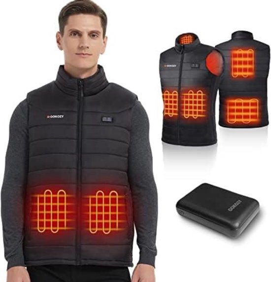 Veste Chauffante Femme avec 6 Poches,5 en 1 Interrupteur Gilet Chauffant  Femme,Etanche Doudoune Chauffante