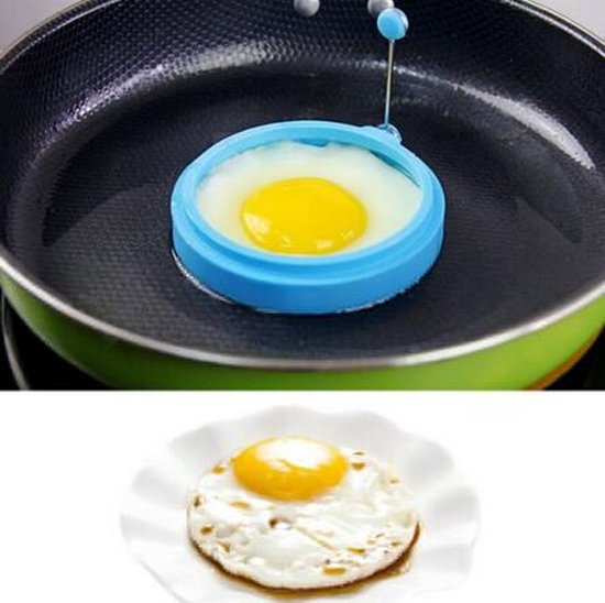 Ei ring Blauw - Siliconen Ei-ring - Bakring - Pannekoekenring - Pancake ring - Bakvorm keuken - Pan - Bakprocuten - Bakaccesoire