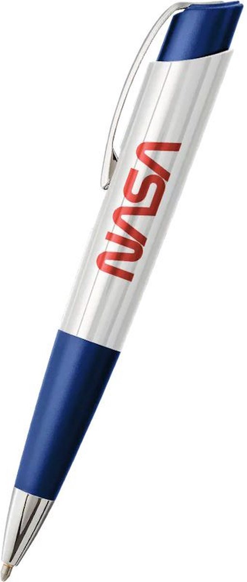 Eclipse Space Pen, Wit Plastic met Clip en NASA-Logo (#ECL/WBL-NASAW)