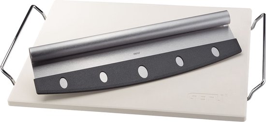 Mahlzeit 3-teiliges Pizza Set | 40 x 30 cm | Pizzastein mit Schaufel und Pizzamesser | Pizzastein für Backofen und Grill | Pizza Zubehör Set, Pizzastein Set, Pizza stone, Grillstein, Backstein