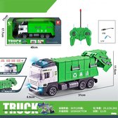Rc Vuilniswagen groen + oplaadbare batterij 31cm Vuilkar op afstandsbediening