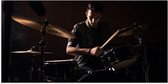 Poster (Mat) - Man - Drummen - Muziek - Donker - Hobby - 100x50 cm Foto op Posterpapier met een Matte look