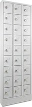 Armoire vestiaire en 27 compartiments avec ouverture pour fermeture à oeillet (livré sans cadenas)