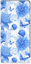 Smart Cover voor Motorola Moto G13 | G23 Flowers Blue