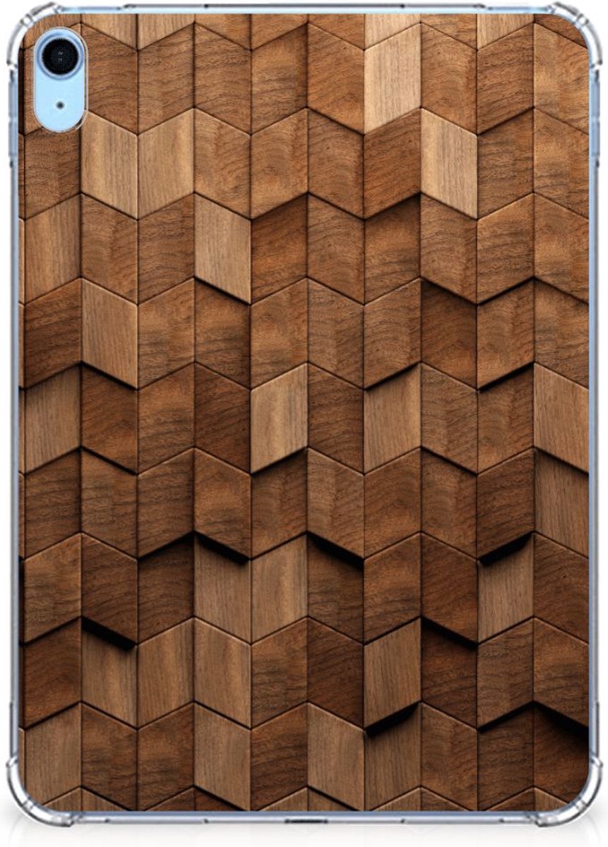 Silicone Tablet Hoes voor iPad (2022) 10.9 Wooden Cubes