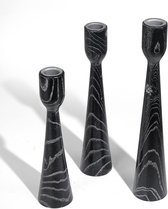 Black Candle Holder Set van 3 Taper Candle Stick Holders voor Home Decor, cadeau voor papa, Vaderdag