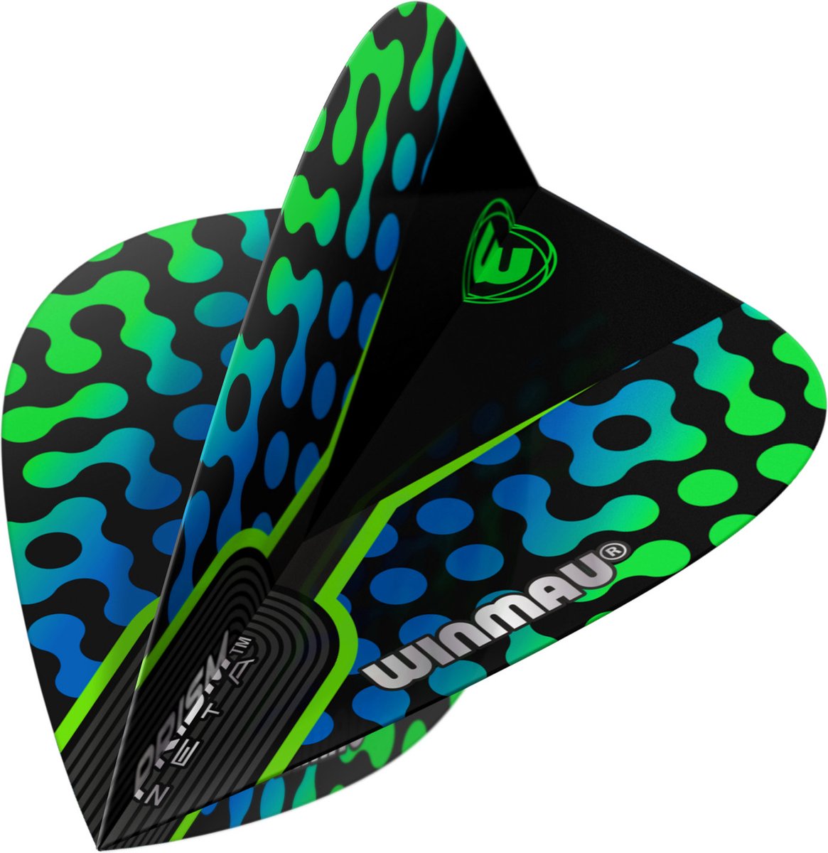 WINMAU - Prism Zeta Blauw, Zwart en Groen Kite dart vluchten - 1 sets per pakket (3 dartvluchten in totaal)