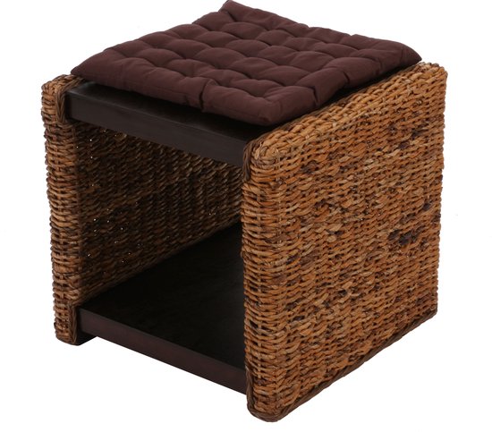 MS FACTORY Massief Eiken Blok - Kubus - Log - Hulptafel, Decoratieve Kolom, Houten Steun, Tafel, Bloemenvaas, Nachtkastje - 20 x 20 x 20 cm