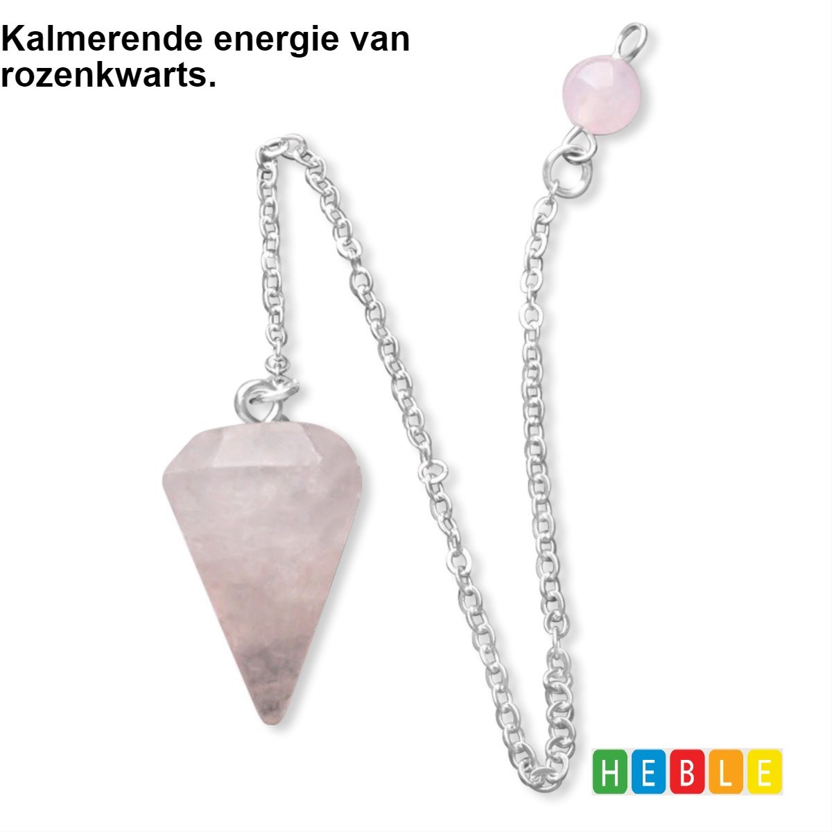 *** Rozenkwarts-Pendel-Facet: Pendelen, Edelsteen, Spiritueel - van Heble® ***