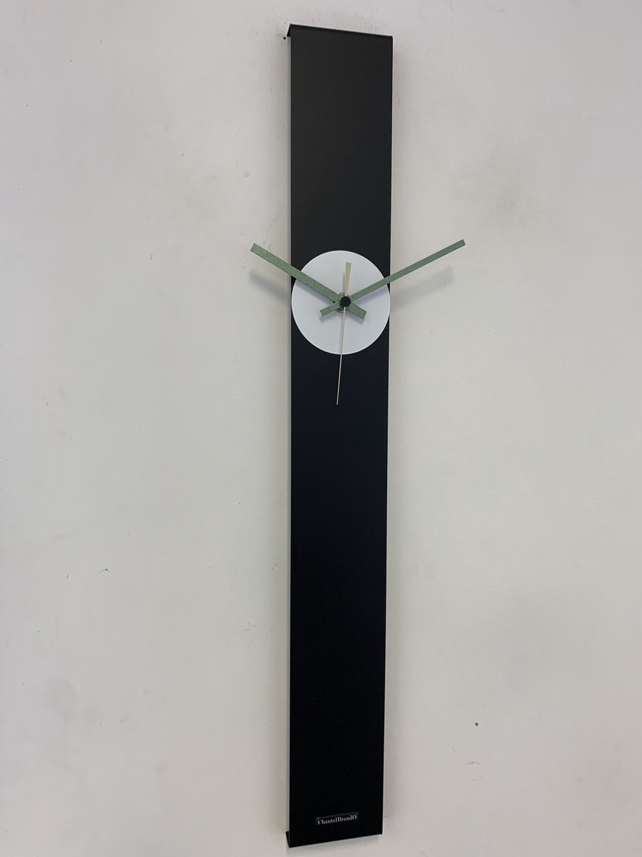 Wandklok CHANTALBRANDO SUMMIT BLACK & WHITE MODERN DESIGN = ZWART & WIT