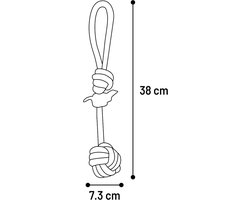 Flamingo Revi - Speelgoed Honden - Hs Katoen Revi Touw+knoopbal Grijs 38cm - 1st