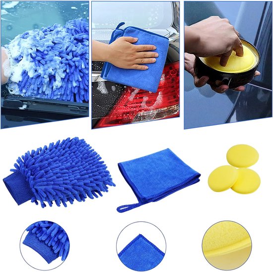 Kit De 5 Brosses De Détailing Auto URAQT - Ultra Douces Pour Nettoyer Jantes, Grilles, Habitacle (Poils Sanglier & Synthétique)